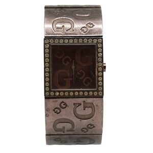Guess Brown G-mix Crystal G Logo Cuff Watch Bronze with New Battery